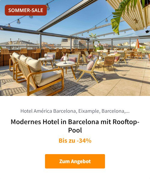 Modernes Hotel in Barcelona mit Rooftop-Pool