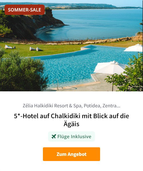 5*-Hotel auf Chalkidiki mit Blick auf die Ägäis