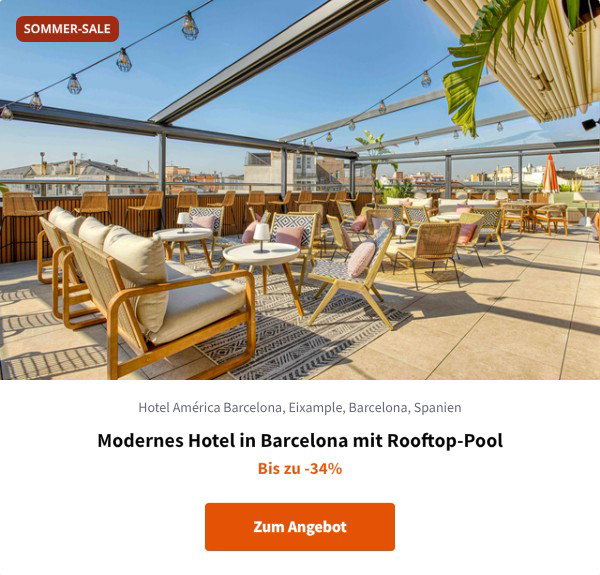 Modernes Hotel in Barcelona mit Rooftop-Pool