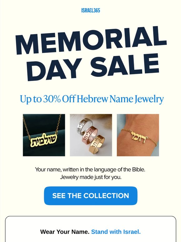 Supporter of Israel, your name has been waiting 3,000 years for this