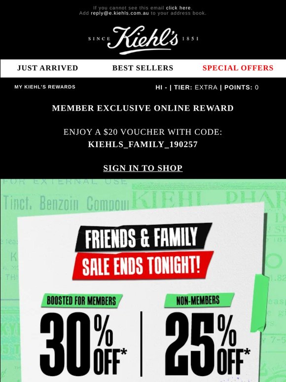 Friends & Family Sale Ends Tonight!⏳