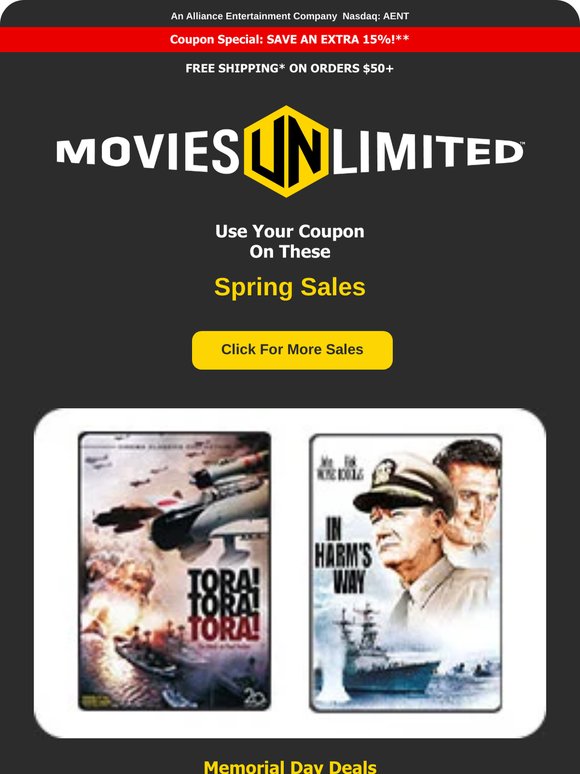 ACT NOW! Spend $50 on In-Stock Items, Save an Extra 15%!