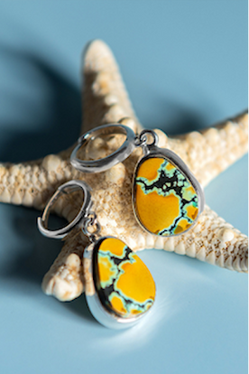Fantastic Tibetan Turquoise Earrings - Natural Designer Gemstones