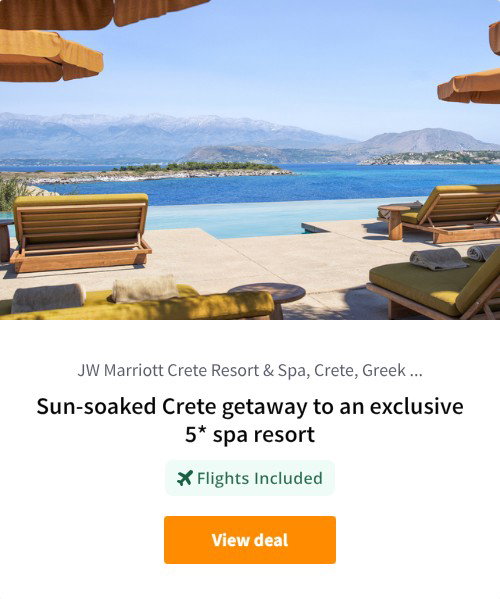 Sun-soaked Crete getaway to an exclusive 5* spa resort
