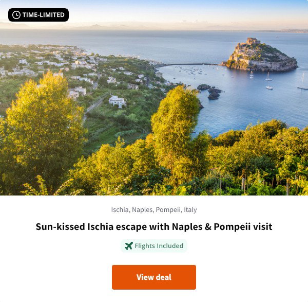 Sun-kissed Ischia escape with Naples & Pompeii visit
