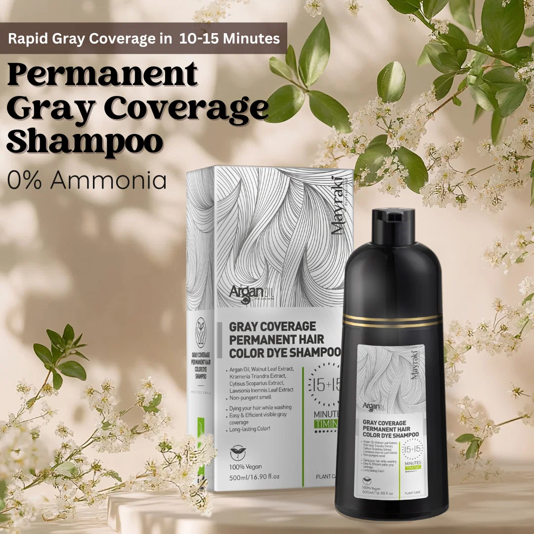 Image of Mayraki Gray Coverage Permanent Hair Color Dye Shampoo - Hair color for gray hair coverage (500 ml/16.90 fl.oz)
