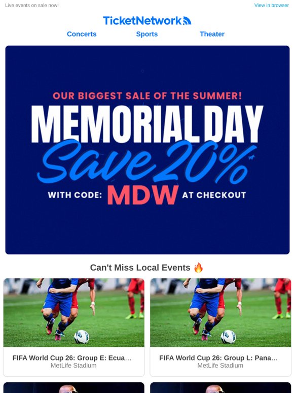 20% off tickets this weekend 💥