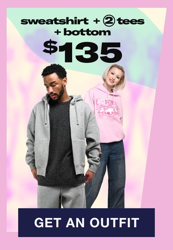 Get two tees, a hoodie, and a bottom for $135 | Shop now