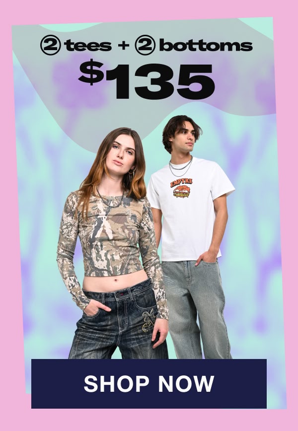 Get two tees and two bottoms for $135 | Shop now