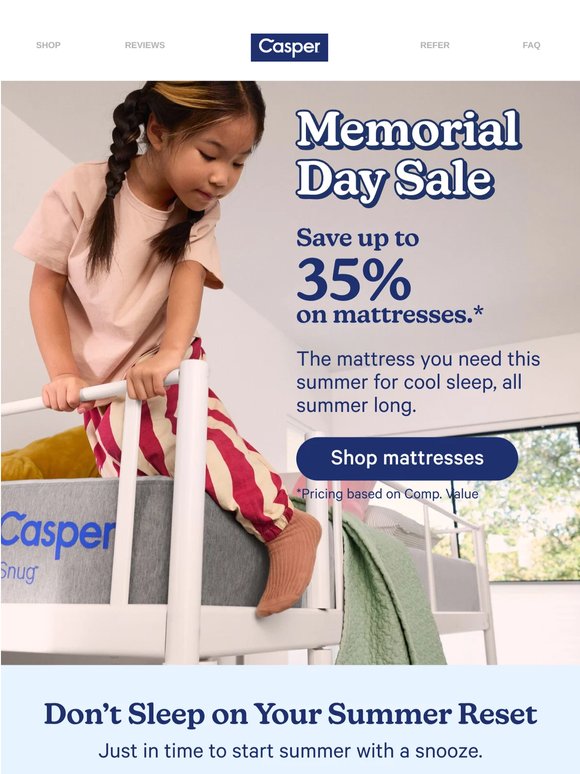 Memorial Day Weekend: Save up to 35% on mattresses