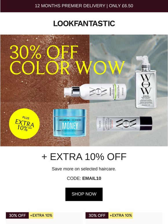Color Wow: 30% Off + Extra 10%