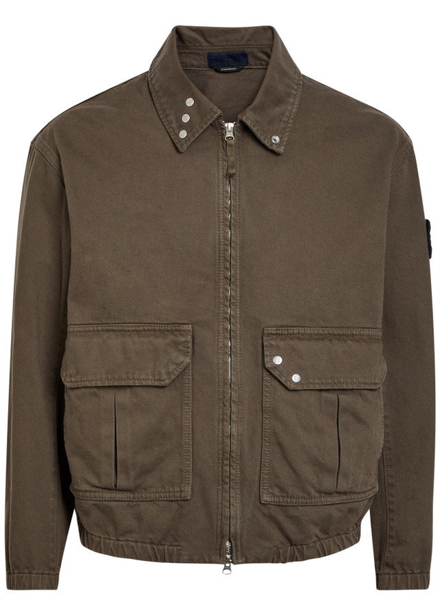 STONE ISLAND Patch pocket denim bomber jacket