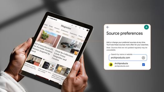 Archiproducts among your Favorite Sources on Google