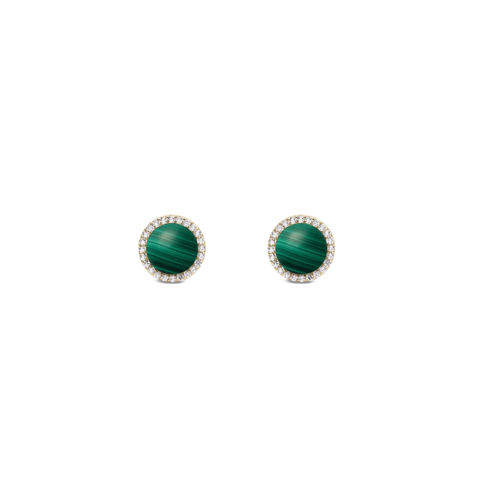 Image of Audrey Earrings Malachite Gold