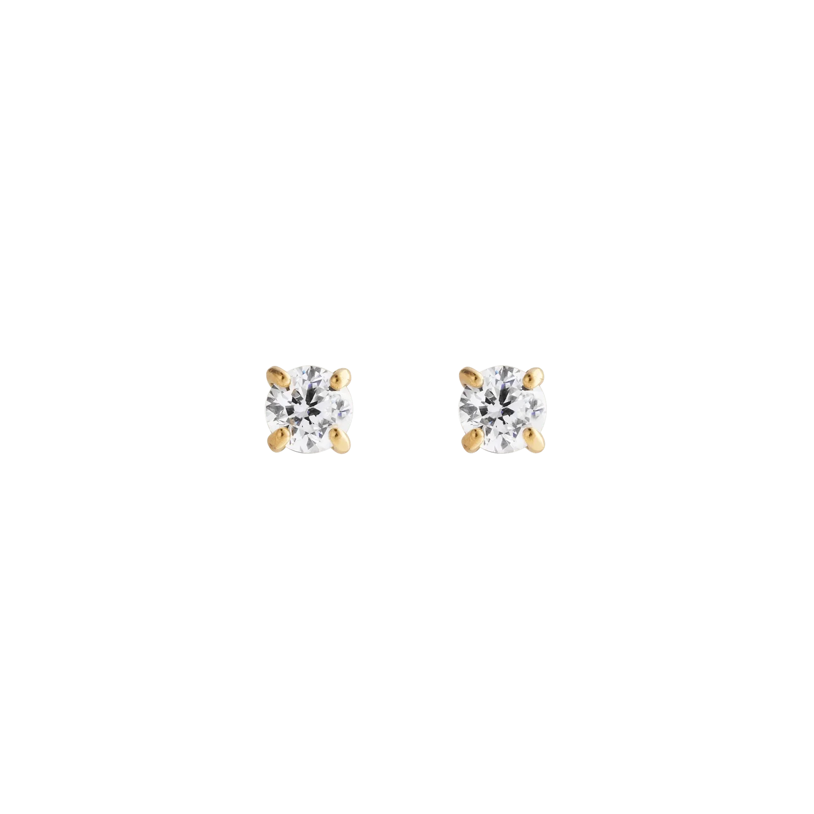 Image of Mirelle Solitaire Stud Earrings Gold