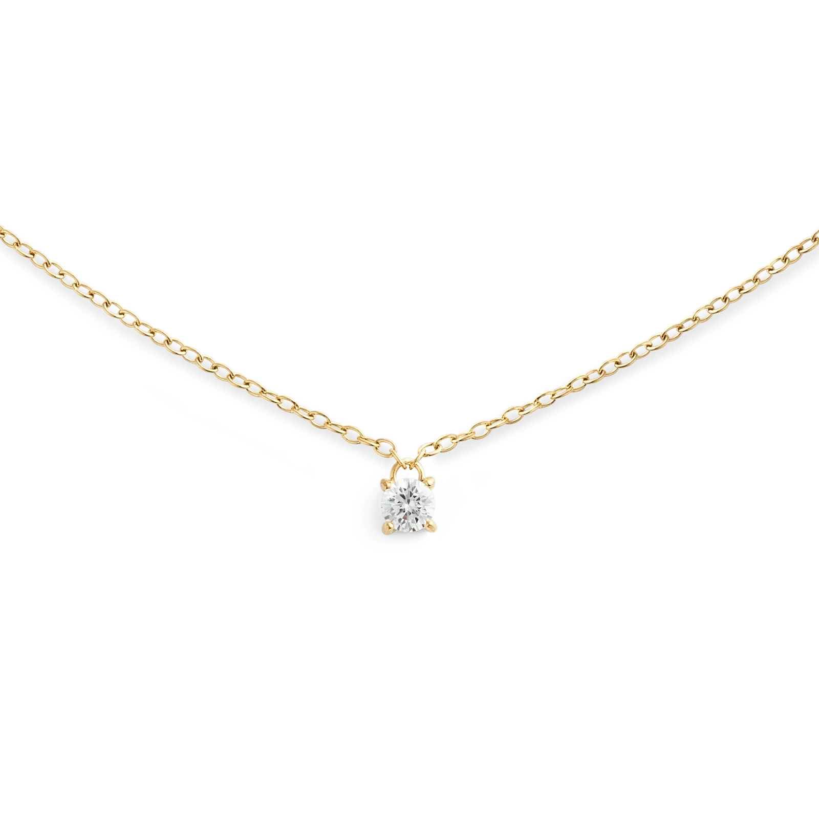 Image of Mirelle Solitaire Necklace Gold