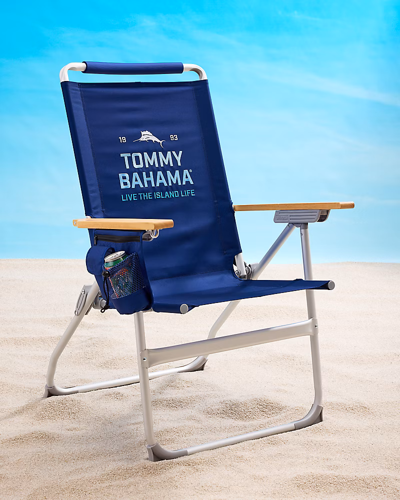 Image of Tommy Bahama Solid Navy Highboy Beach Chair