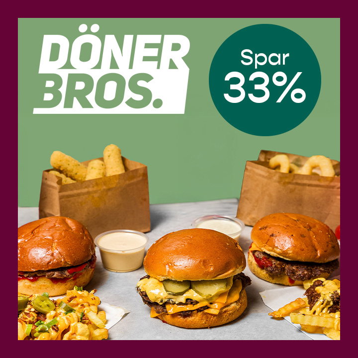 Nyt en valgfri burger + fries hos Döner Bros i Torggata