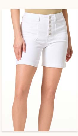 Shop White Patch Pocket Denim Shorts