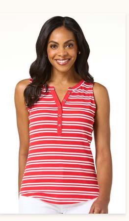 Shop Stripe Henley Tank