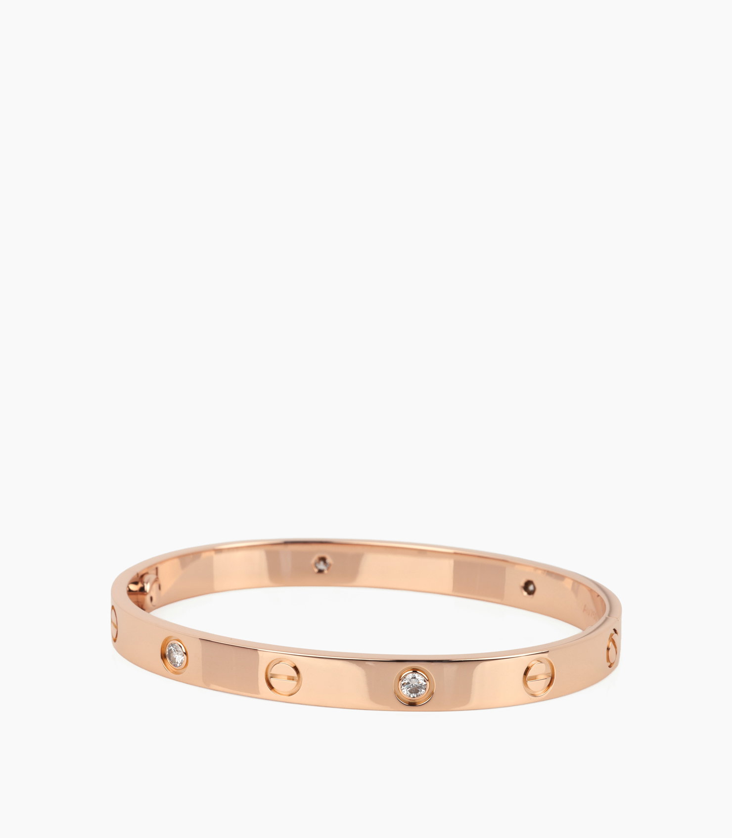 4 Diamond 18ct Rose Gold Love Bangle