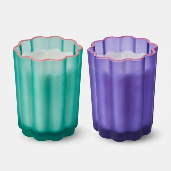 Scallop glass candle $7ea.