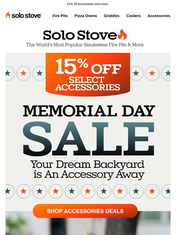 Dream backyard accessories. Now 15% off.