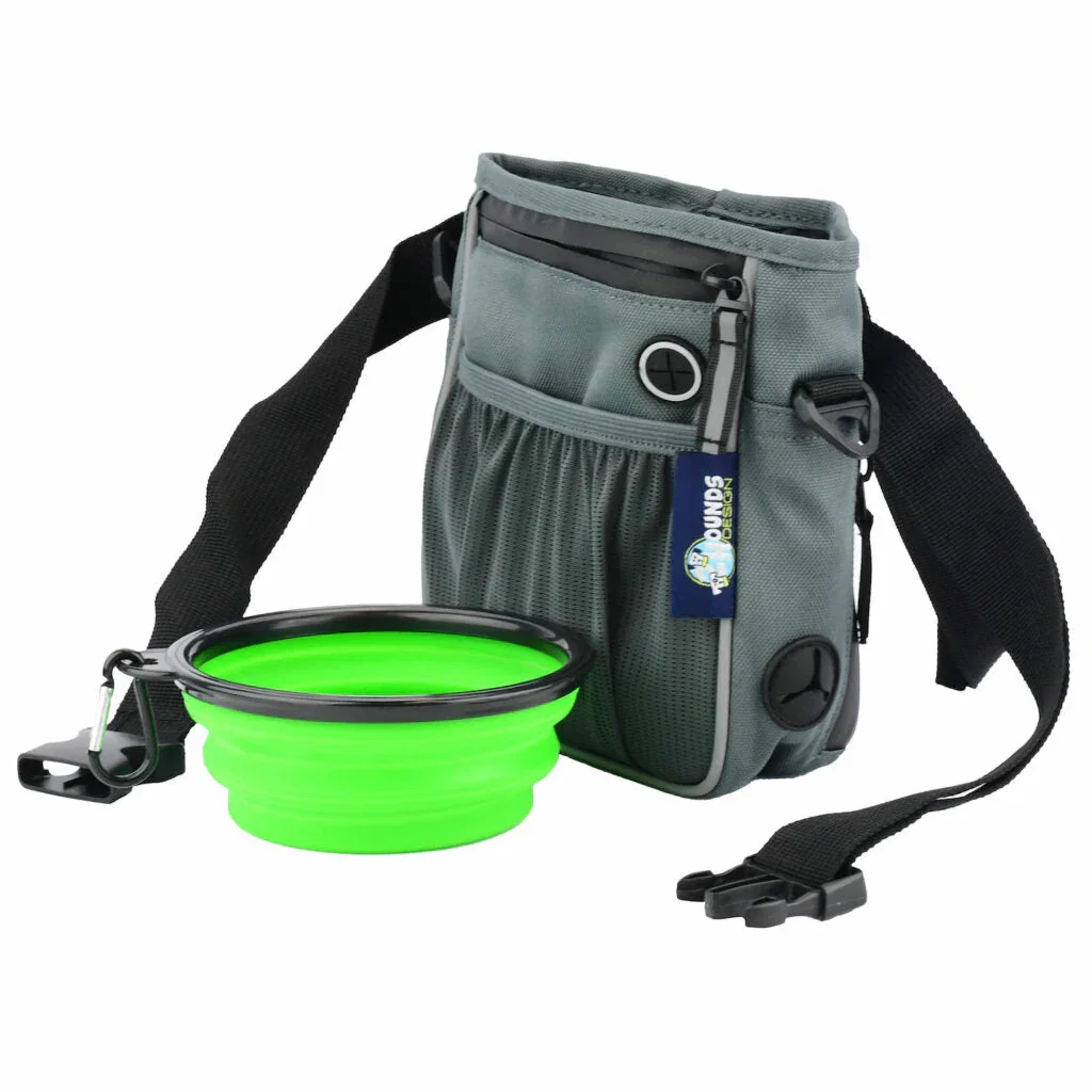 Image of Treat Bag, Poop Bag Holder, and Handy Collapsible Water Bowl