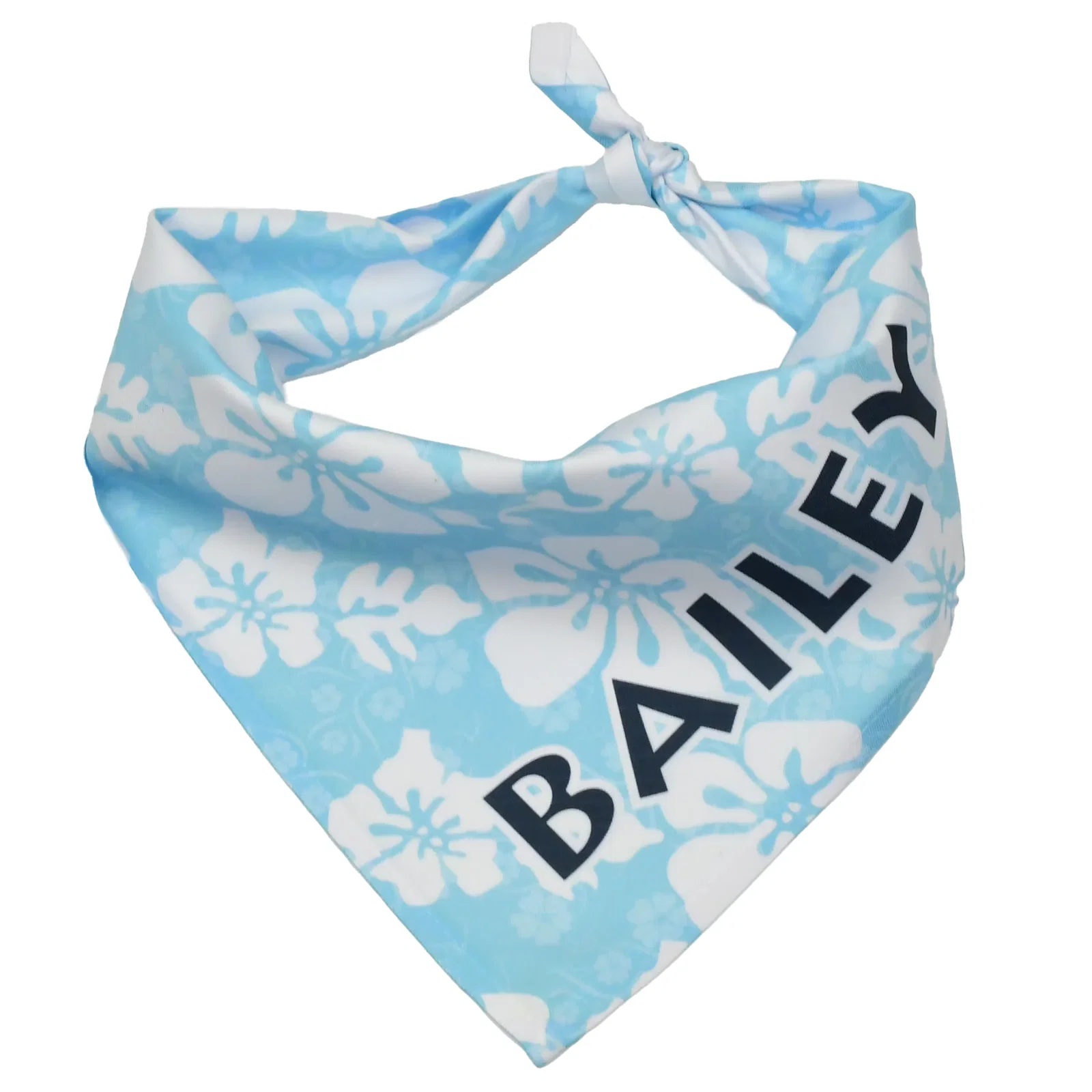 Image of Personalized Island Floral Blue Dog Bandana