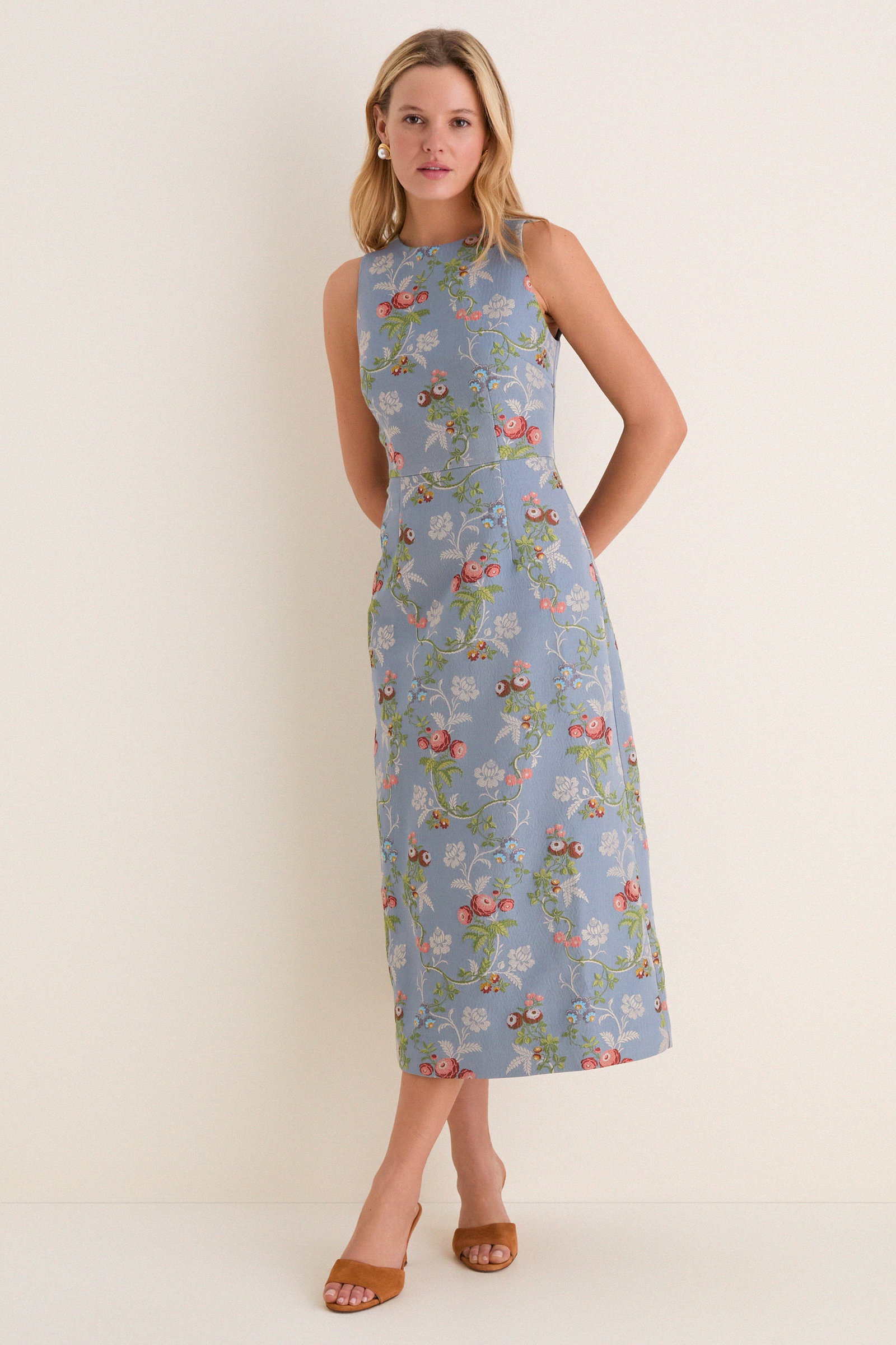 Image of Trellis Bloom Jacquard Manon Dress