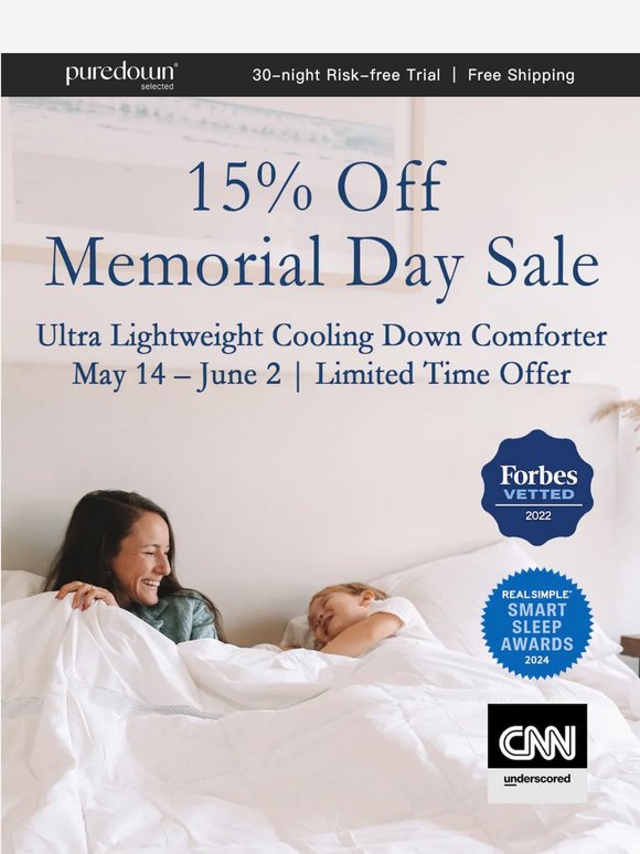 [MEMORIAL DAY SALE] 15% Off Your Best Summer Sleep