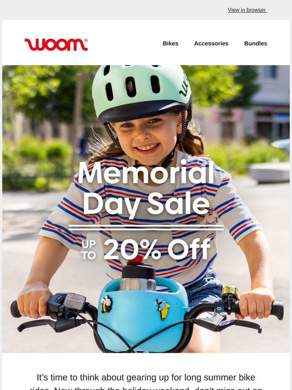 Up to 20% Off Accessories & Bikes ☀️