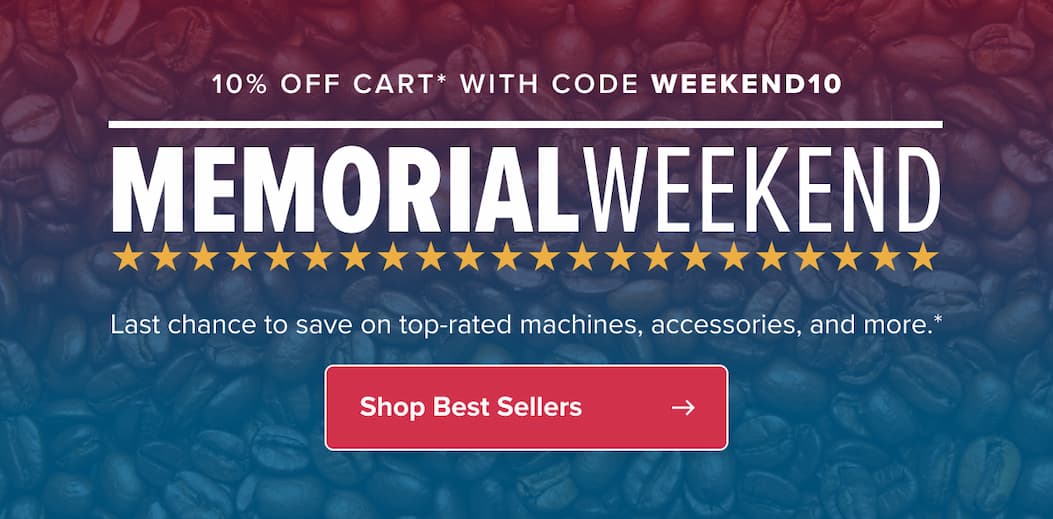 10% Off Cart* with code WEEKEND10 MemorialWeekend ★★★★★★★★★★★★★★★★★★★★★★ Last chance to save on top-rated machines, accessories, and more.* Shop Best Sellers