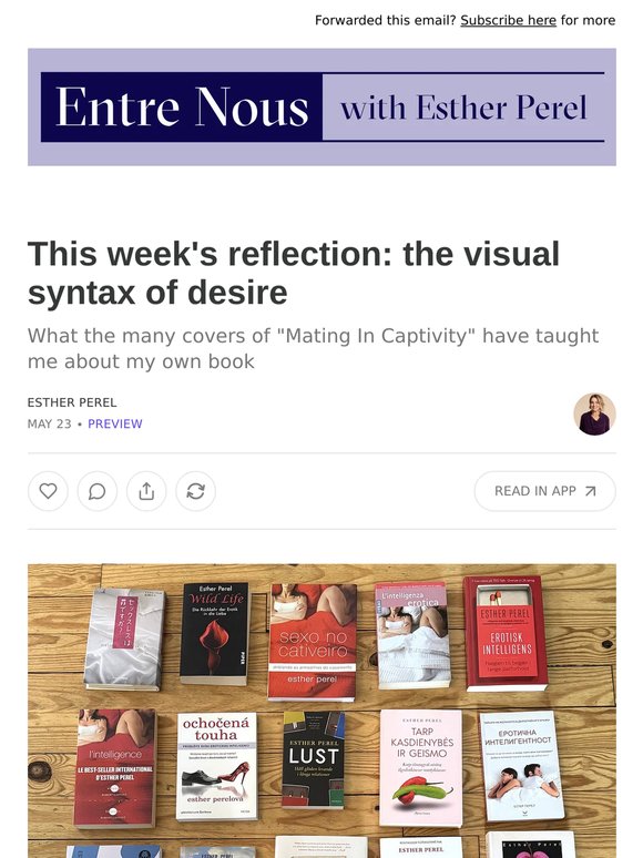 This week's reflection: the visual syntax of desire