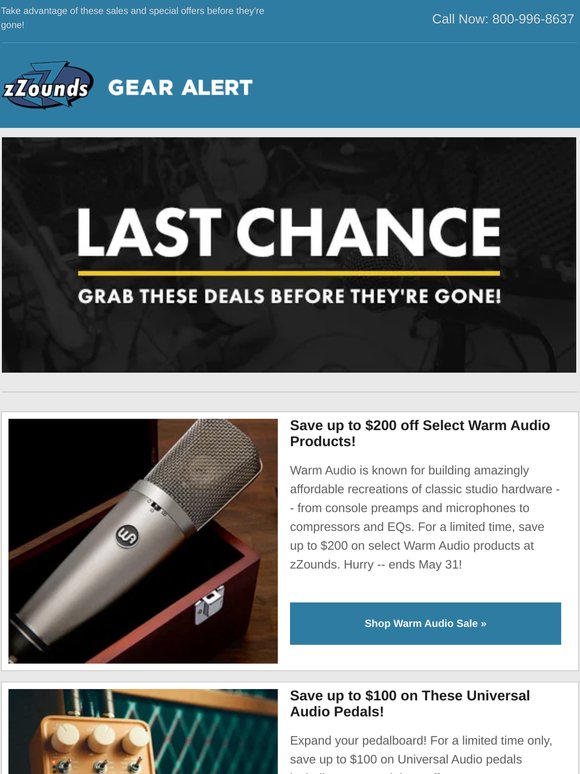 Last Chance to Save on Universal Audio, Guild, and More!