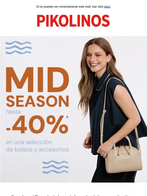 MID SEASON: Hasta -40%* en bolsos.