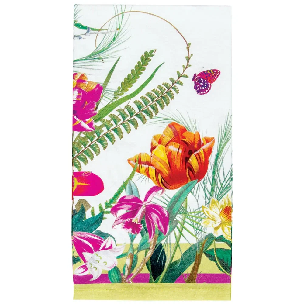Image of La Dolce Vita Fabric Cotton Napkins in Green & Lavender - Set of 4