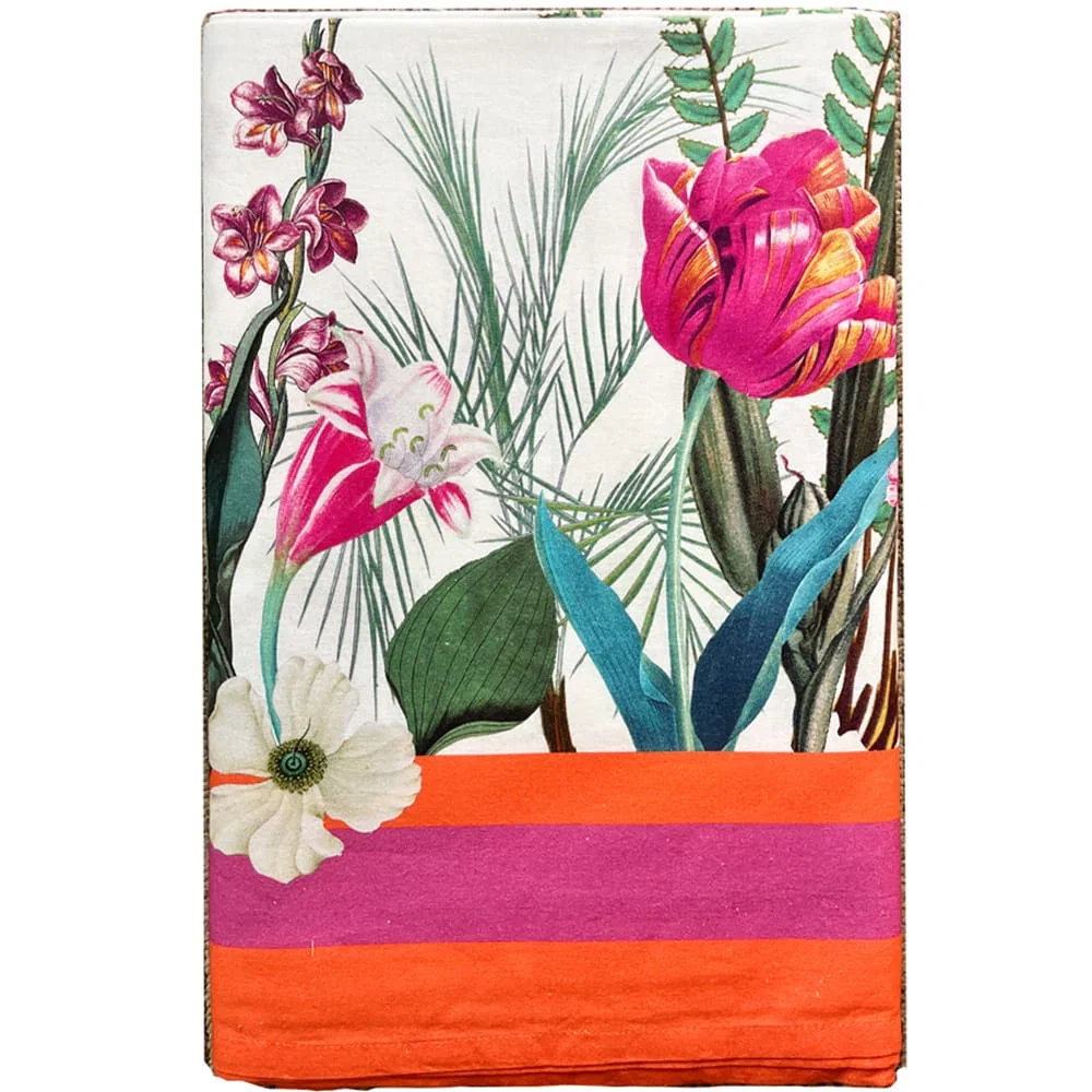 Image of La Dolce Vita Tablecover-Fuch/Orang Fabc Cotton Tblcvr-120X60