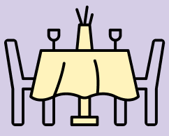 Restaurant table with chairs