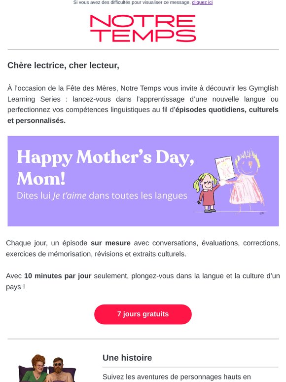 Un cadeau de fête des Mères qui a du sens - Testez gratuitement pendant 7 jours !