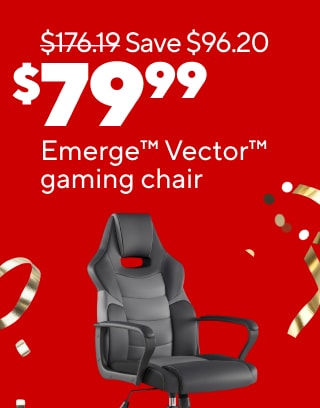 FREE Easy Button when you spending $40 or more
40% back in points on all passport and visa photos
Up to 40% off select office supplies
$79.99 Emerge Vector gaming chair