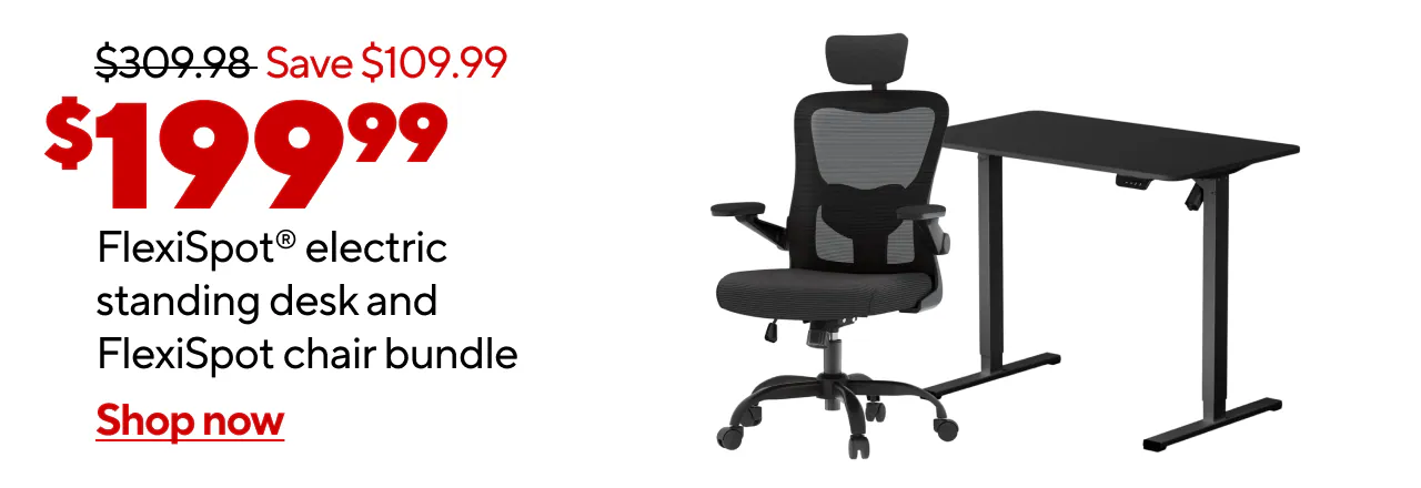 40th Anniversary Flexispot Desk and Chair Bundle $199.99