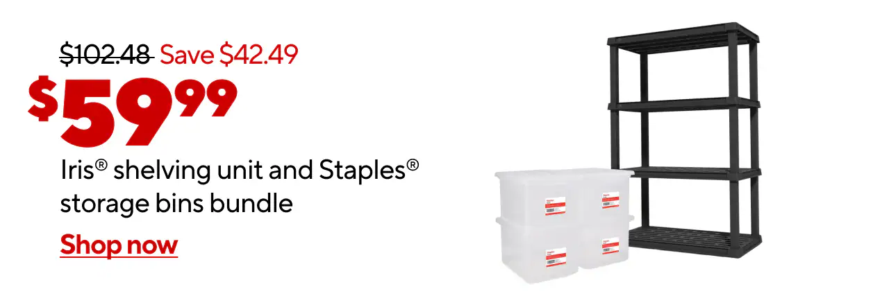 Bundle Offer: $59.99 Heavy Duty 4 Tier Shelving + 4 Plastic Bins