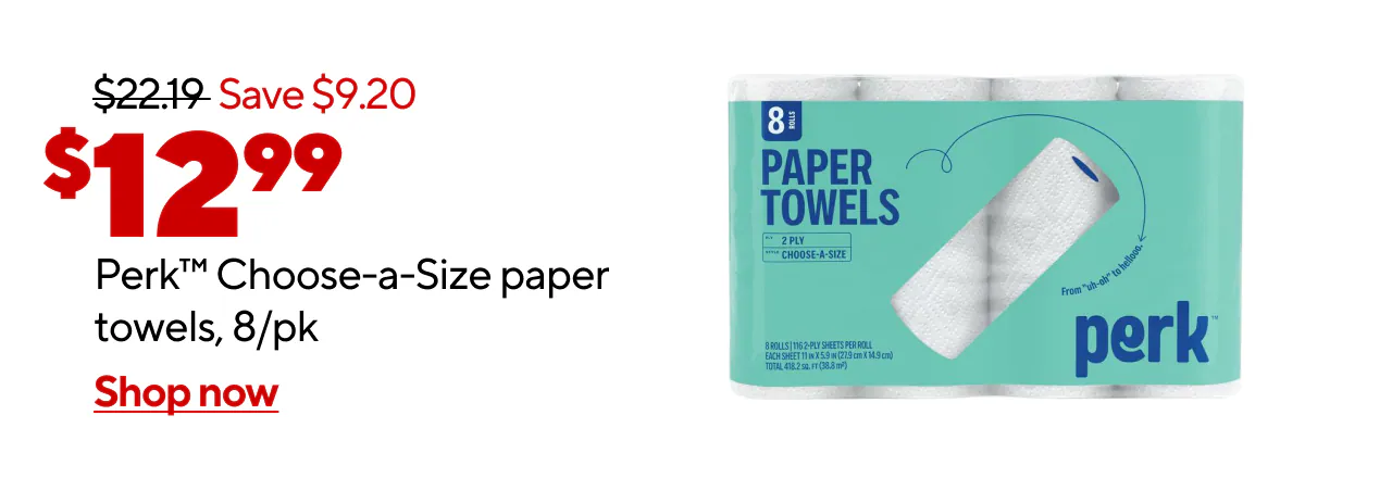 Perk Paper towels for 12.99