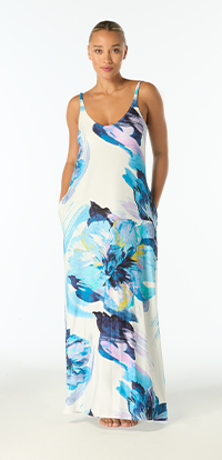 Shop Carmen Marc Valvo A-line Maxi Dress Cover Up in Garden Party