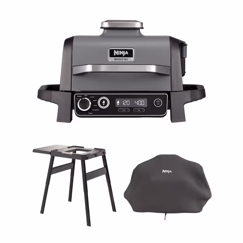 Ninja Woodfire Electric BBQ Grill & Smoker with Stand & Cover