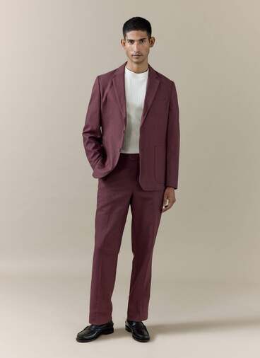 Tailored Blazer | Linen | Merlot