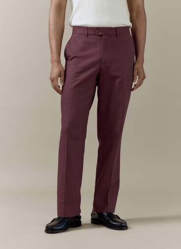 Tailored Trousers | Linen | Merlot
