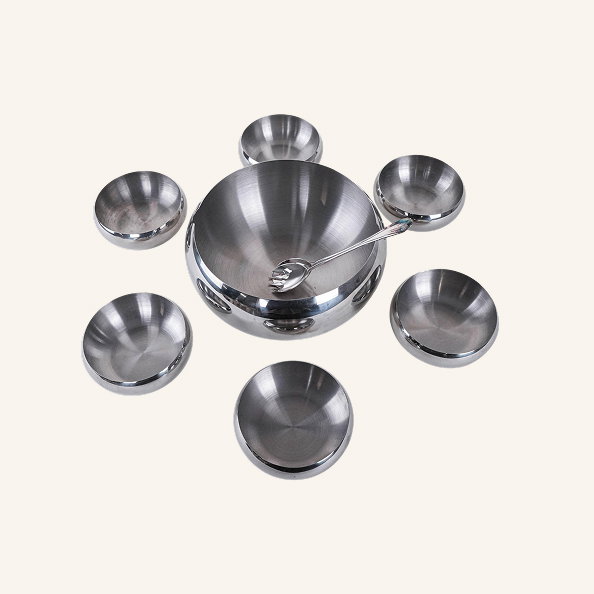 Italian Stainless Steel Bowls, 1980s