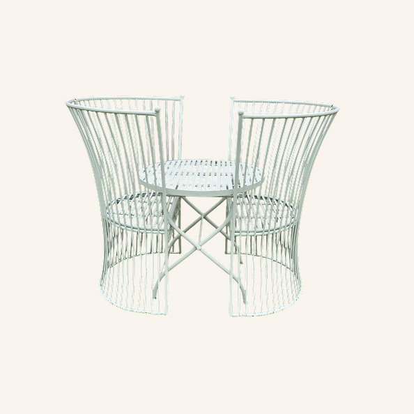 Art Deco Cast Iron Patio Set, 1920s